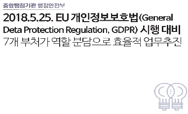2018.5.25. EU 개인정보보호법 시행 대비 7개 부처가 역할 분담으로 효율적 업무추진

