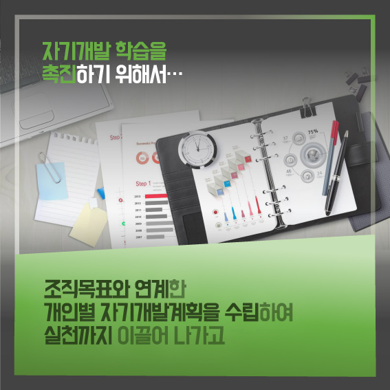 자기개발 학습을 촉진하기 위해서... 조직목표와 연계한 개인별 자기개발계획을 수립하여 실천까지 이끌어 나가고