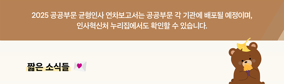 2025 공공부문 균형인사 연차보고서는 공공부문 각 기관에 배포될 예정이며, 인사혁신처 누리집에서도 확인할 수 있습니다.