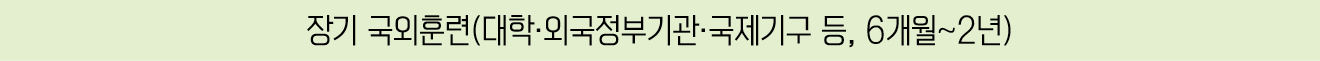 장기 국외훈련(대학·외국정부기관·국제기구 등, 6개월~2년)