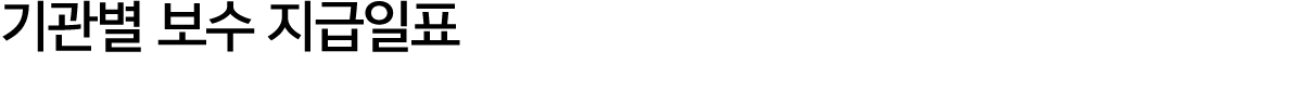 기관별 보수 지급일표