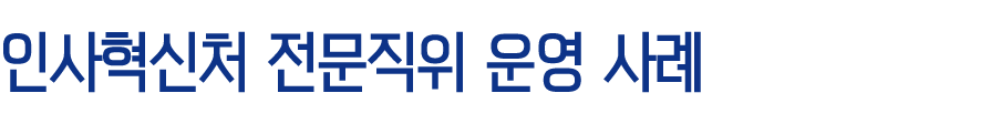 인사혁신처 전문직위 운영 사례