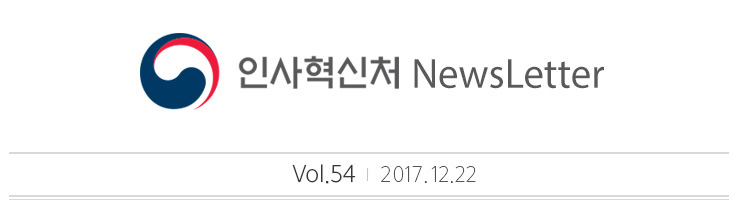 인사혁신처 NewsLetter Vol.54 2017.12.22