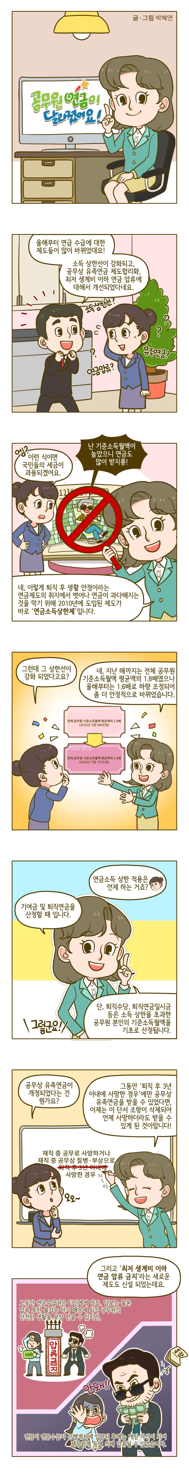 공무원 연금이 달라졌어요 웹툰 - 연금소득상한제 등 첫번째 이미지입니다.